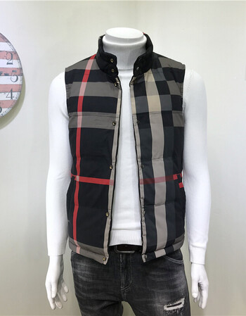 【京东年货节】秋冬新款男士马甲韩版潮流两面穿无袖外套棉衣个性格子