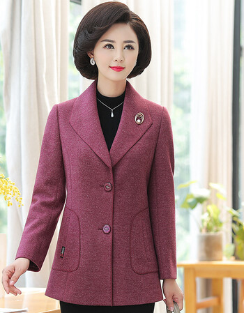 女装 中老年女装 jeep 【京东精选 】妈妈秋装洋气毛呢子外套中年女