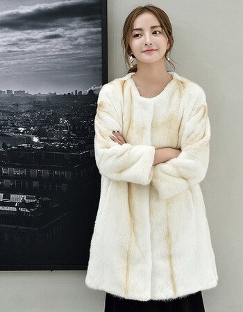 天鹅绒貂皮大衣女整貂中长款2018新款冬水貂海宁反季皮草外套女士