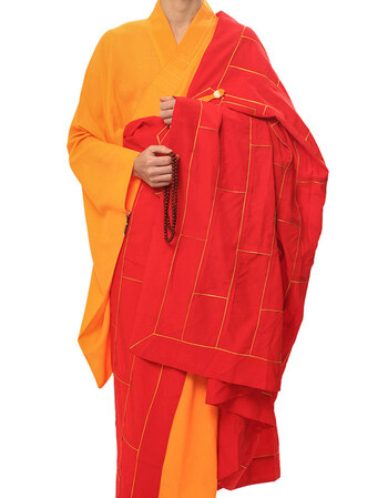 僧服 弘通祖衣袈裟僧服红色僧衣男佛教法衣和尚服僧袍 红色 35/145cm