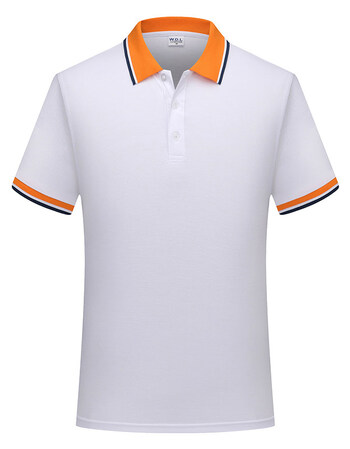 t恤女情侣夏装学院风学生工作班服带领半袖polo衫带领子的体恤 白色 s