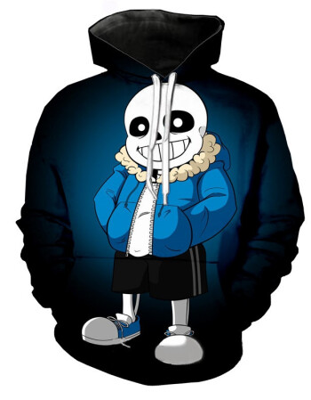 刻沫undertale 傳說之下連帽衛衣男 骷髏兄弟 3d印花遊戲動漫衣服秋裝