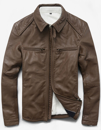 ?皮衣男冬季男士真皮绵羊皮皮衣 男时尚修身短款夹克外套新欧美男士翻