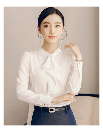西装女套装职业装女装ol套裤修身女士正装销售工作服工装 单件白衬衫