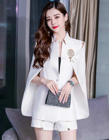 斗篷披肩外套女2018秋季新款小香风宽松显瘦中长款英伦韩版小西装