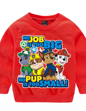 男童2岁小猪佩奇童装卫衣3岁佩佩猪上衣4岁长袖秋装5岁女 汪汪队红色