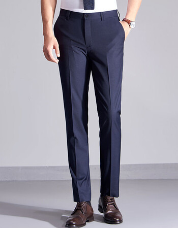 男士薄款西裤夏季修身商务西服裤子青年男款直筒西装裤黑休闲西裤