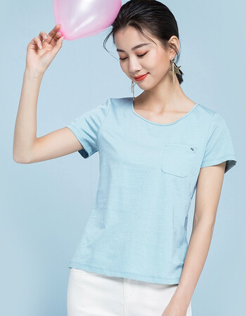 【预售】梦舒雅 短袖t恤女2019夏季新款宽松休闲露背夏薄款透气修身