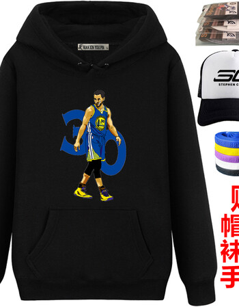 勇士库里30号篮球卫衣男女 萌神库里sc长袖外套杜兰特加绒帽衫 款式16