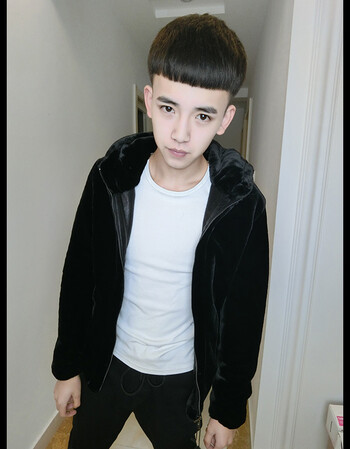 港风文艺男ins同款快手红人同款冬季新款外套加厚毛绒外