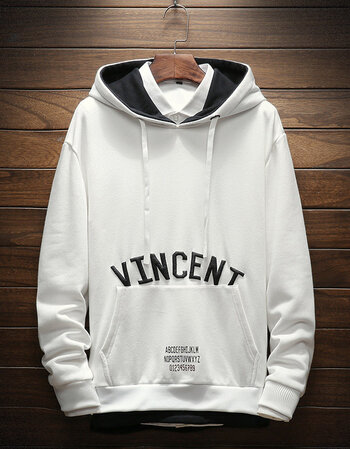 2018春装休闲带帽卫衣男士韩版字母薄外套韩版青少年潮流连帽衫男买3