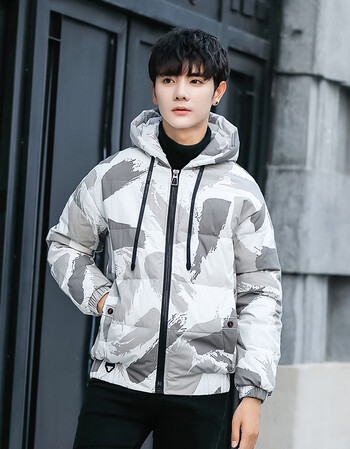 男装 羽绒服 酷依哥(kuyige) 羽绒服男潮短款2018新款加厚帅气外套男