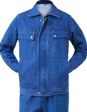 逋曼焊工工作服男套装电焊劳保服纯棉防烫牛仔服耐磨工作服加厚秋冬季