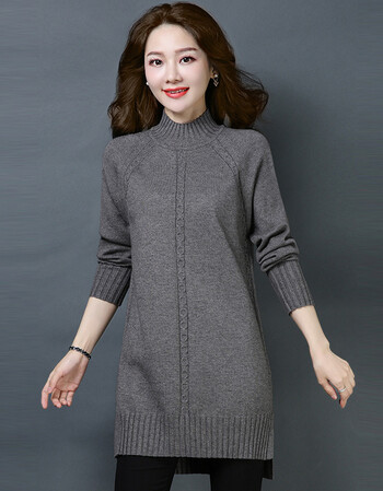 【京东好货】加绒加厚秋冬装新款韩版宽松半高领针织衫打底衫大码毛衣