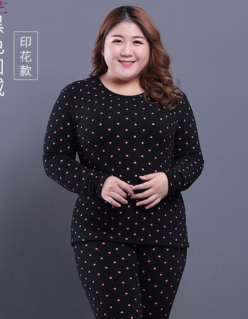 秋冬季加肥加大码秋衣秋裤套装女胖mm加绒加厚修身保暖内衣200斤胖子