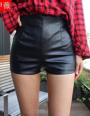 紧身超短皮裤皮短裤女2018韩版秋冬新款紧身高腰性感pu皮包臀无痕亮皮