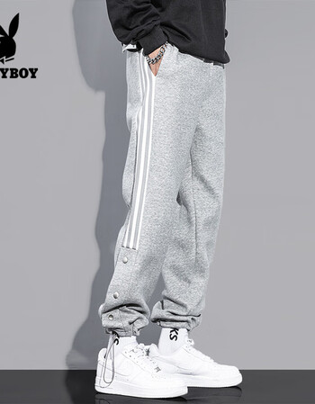 花花公子潮牌裤子男春秋季新款国潮男装联名运动休闲束脚裤潮流前卫长