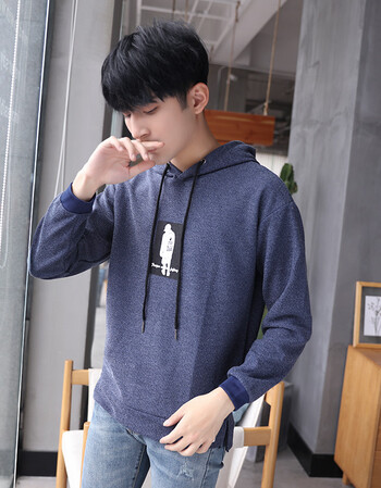 珀芙诺加小码s号帅气百搭男生连帽卫衣男士印花纯色卫服小个子155潮