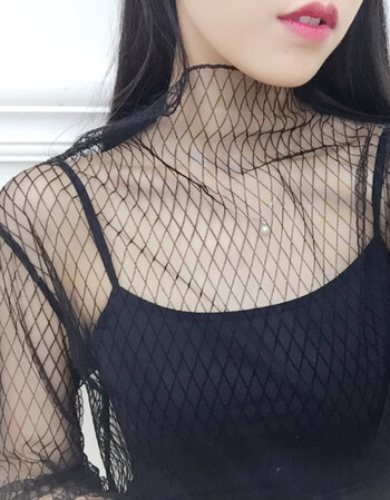 欧洲站秋冬装网眼蕾丝衫女紧身打底衫体恤超薄潮女装网纱衫 m11 大
