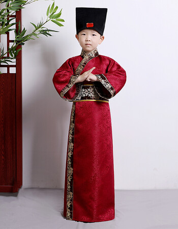 男童古装小男孩儿童宝宝古代书童直裾国学汉服三字经弟子规演出服