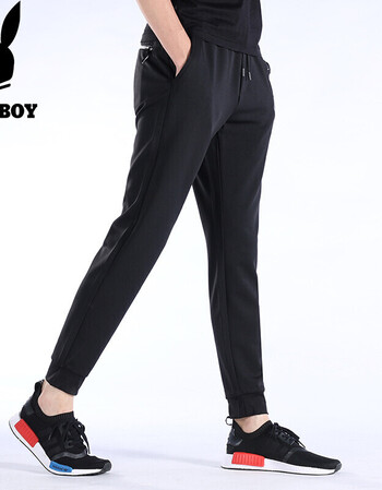 束脚裤修身小脚裤青年潮流冬季裤子男长休闲裤冬装百搭 黑色 32/175
