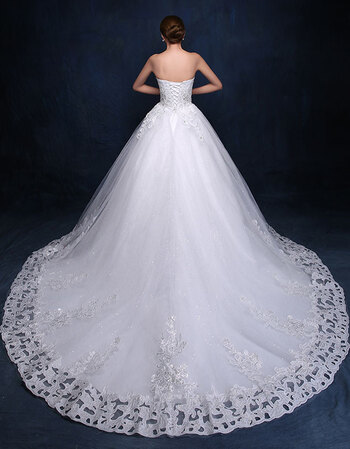 婚纱 2015新品 镶钻蕾丝绑带公主 缤纷好礼 收腰显瘦结婚礼服 女 白色