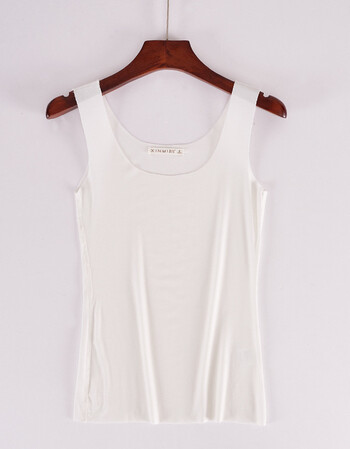 白色无痕小吊带女内搭防走光大码紧身学生短款无袖冰丝背心夏 白色 m