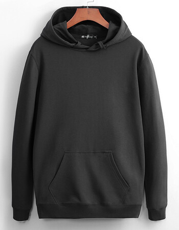 衣团 纯色卫衣定制印logo空白连帽卫衣男 衫日系定做男女通用 黑色