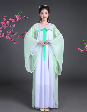 魏晋风汉服女装襦裙齐胸中国风套装礼古装服装仙女公主学生 清绿色 s