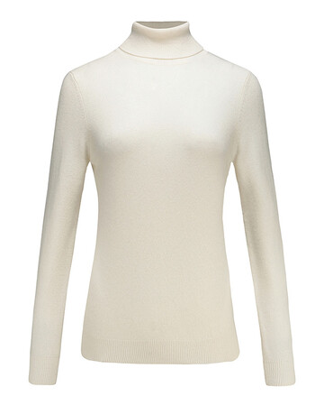 秋冬新款纯羊绒衫女高领套头短款毛衣女加厚修身针织衫打底衫 白色