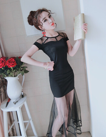 夜场装yy网络直播服装 女主播上镜衣服夜店酒吧ktv公主长款连衣裙