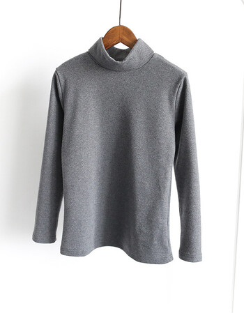 夏尔维纳春季新款基础羊绒棉打底衫简约百搭长袖t恤堆堆领女 灰色