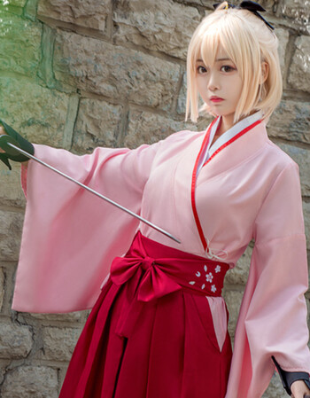 2018【现货】fate系列樱saber冲田总司cos服 和服cosplay服装女 全套
