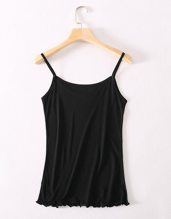 欧洲站重磅真丝吊带背心女打底内搭100桑蚕丝大码修身纯色小吊带 黑色