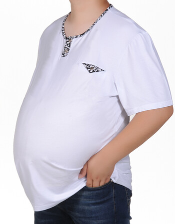 2017夏款大码短袖t恤男圆领 加肥加大体恤纯色潮 胖子上装t恤 白色