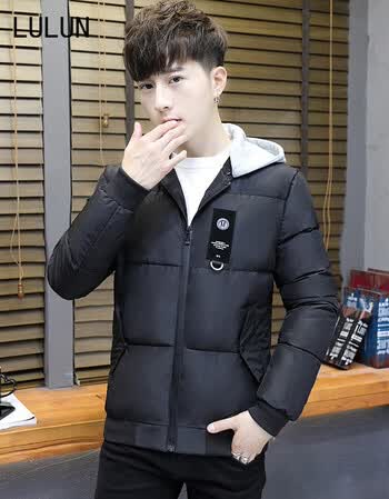 青少年男孩大童棉衣 短款连帽棉服男初中学生帅气加厚棉袄13-15岁