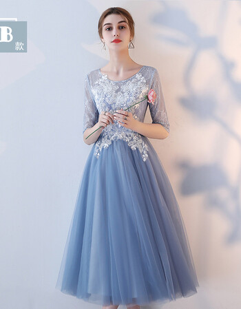 伴娘服2017新款冬季中式长袖晚礼服姐妹团礼服女中长款姐妹裙秋冬