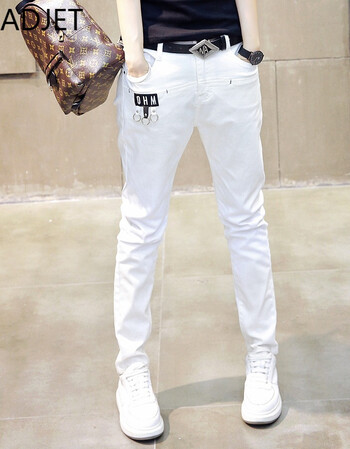 七十二变哈伦休闲裤女2018春装新款配腰带金属装饰白色长裤子潮bq