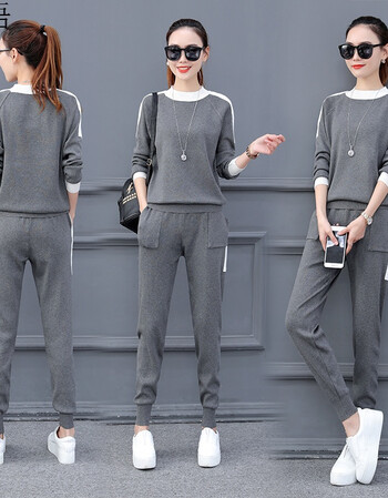 pingyu时尚套装女装2018春装新款韩版百搭一套衣服学生休闲春季两件套