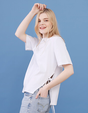 窈窕一身白色短袖t恤女韩范bf学生夏天衣服女2018新款纯棉ins半袖t恤