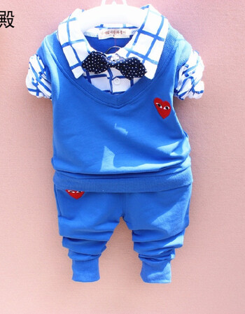 宝宝春装1婴儿童3衣服装4套装5男童6春季7小孩8t恤2岁12个月9 宝蓝色