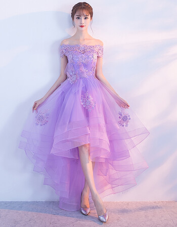 tmp2018新款伴娘服宴会高贵前短后长紫色姐妹裙韩版优雅女小晚礼服裙