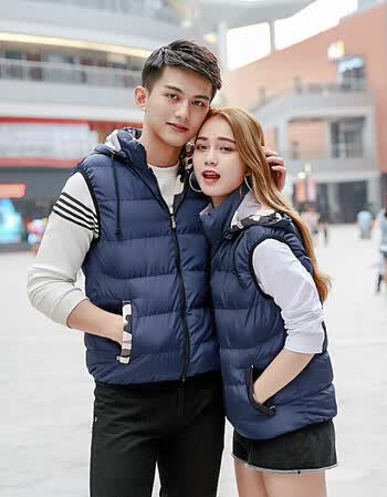 李宁安踏2017秋冬季情侣马甲男士韩版修身面包服加厚青年背心马夹外套