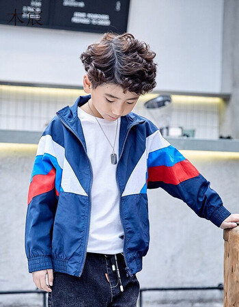 中大童外套男新款韩版帅气短款9-12岁小学生潮童夹克休闲洋气轻薄