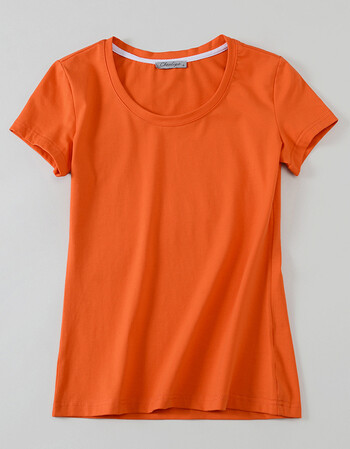 纯白色t恤女短袖2018新款半袖韩版夏季女装百搭体恤显瘦紧身上衣 橙色