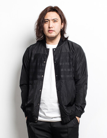 qvd 大码男夹克网纱贴布外套肥佬朝胖子宽松胖人春秋款新 黑色 2xl