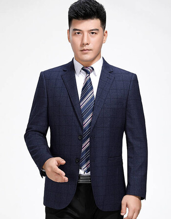 皮尔卡丹男装西服男羊毛春装新品中年男士商务休闲单西外套大码单件免