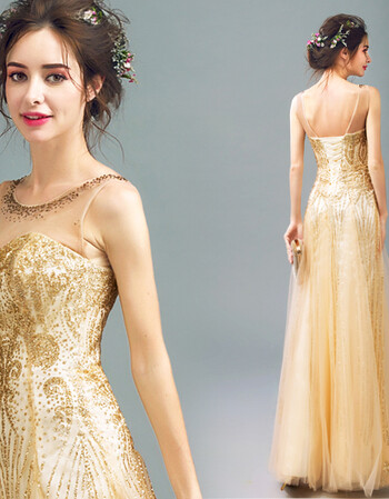 女装 礼服 baretoes 璀璨耀目 香槟金色新娘敬酒服晚宴年会婚纱礼服 t