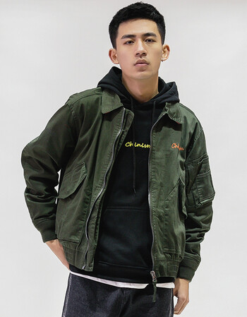 男士外套春秋2018新款飞行员夹克春季韩版潮流百搭帅气外衣服 军绿色