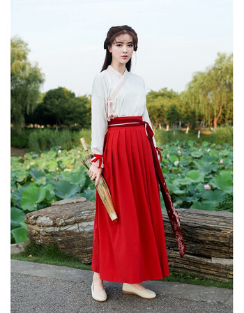 春装新款中国风学生现代改良版日常交领套装女汉服彼岸花襦裙古装pr